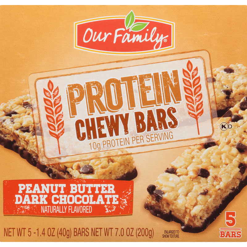 Our Family Peanut Butter Dark Chocolate Protein Chewy Bars (7 oz