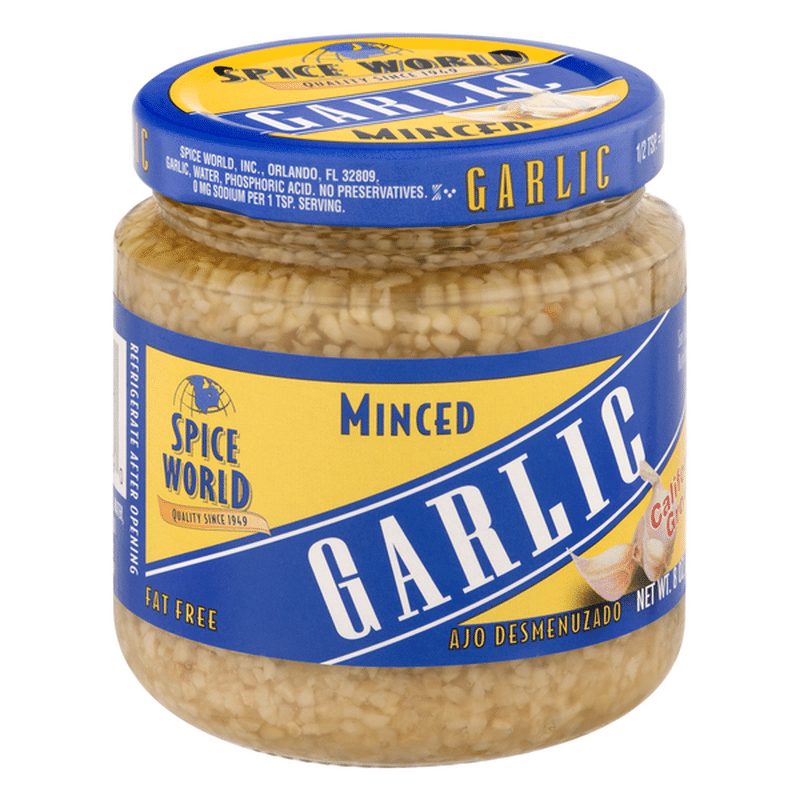 Spice World Garlic Minced (8 oz container) from HyVee Instacart