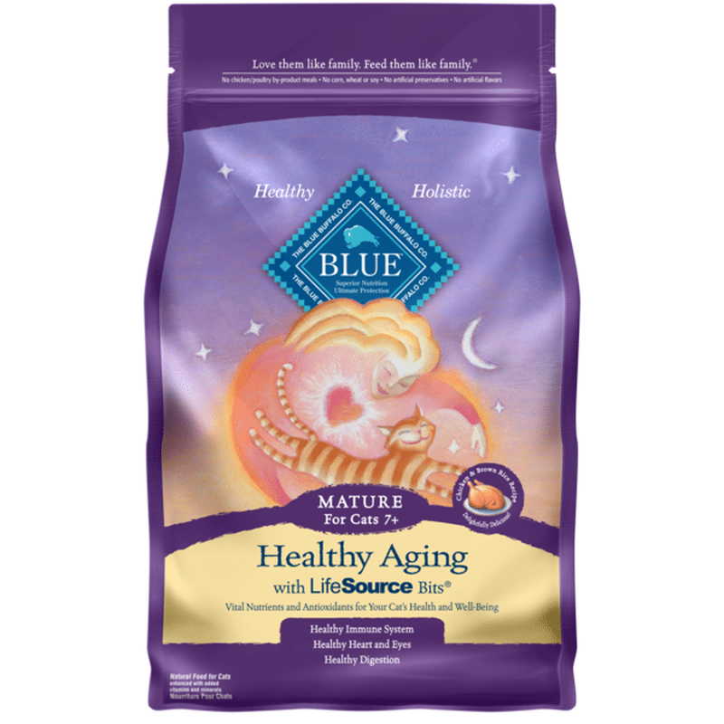 Blue Buffalo Healthy Aging Natural Mature Dry Cat Food, Chicken & Brown