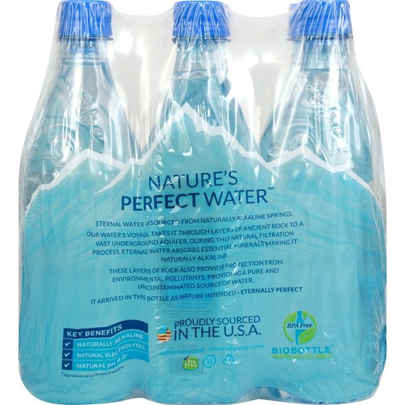 Eternal Water Water, Spring, Naturally Alkaline, 6 Pack (6 each) from