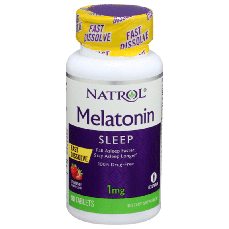 Natrol Melatonin, 1 mg, Strawberry, Tablets (90 each) - Instacart