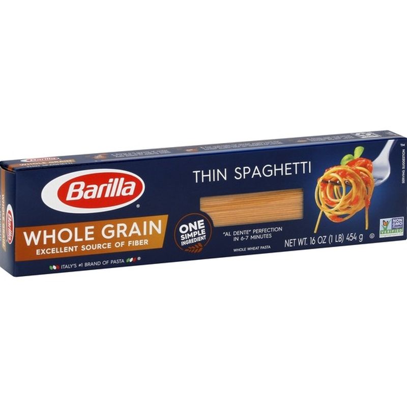 Barilla® Whole Grain Pasta Thin Spaghetti (16 Oz) - Instacart