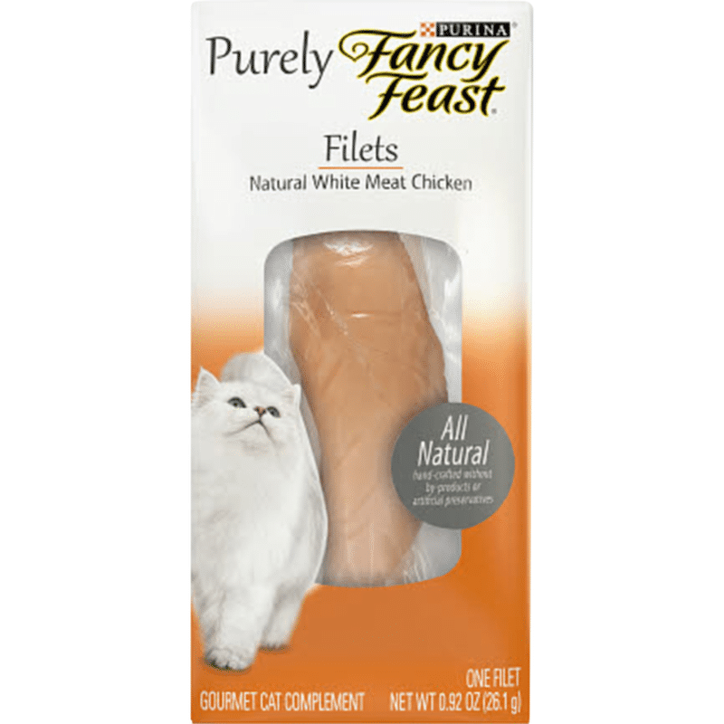 Purely Fancy Feast Natural, Grain Free Wet Cat Food Complement, Purely Filets Natural White Meat