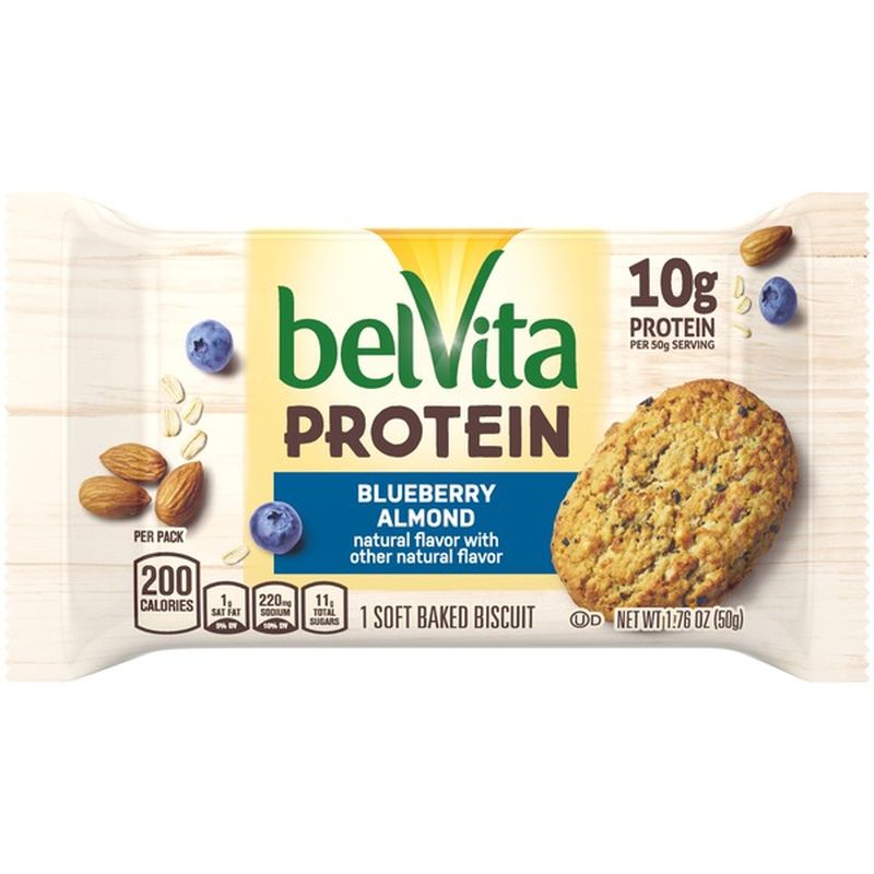 belVita Protein Soft Baked Biscuits, Blueberry Almond Flavor (1.76 oz