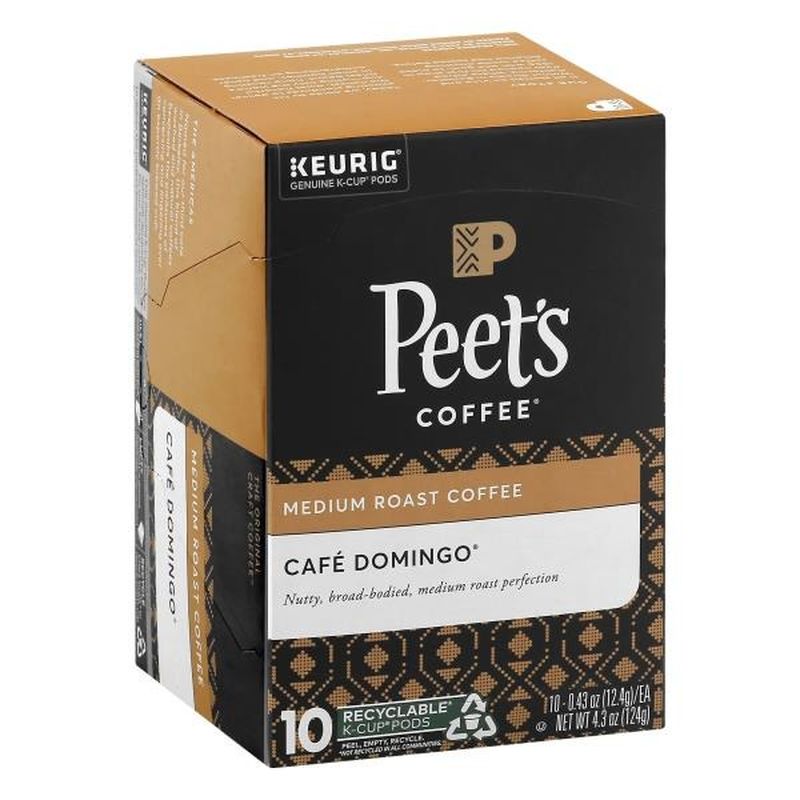 Peet's Coffee Café Domingo Medium Roast Coffee KCup Pods (124 g) from