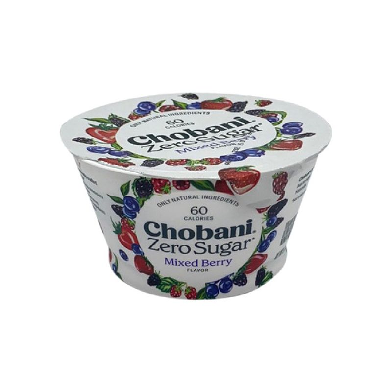 Chobani Yogurt, Zero Sugar, Mixed Berry Flavor (5.3 oz) Instacart