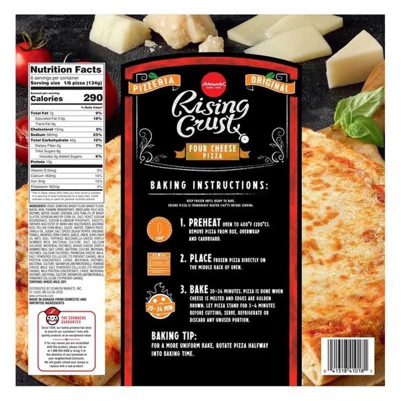 Schnucks Four Cheese Mozzarella, Asiago, Parmesan & Romano Pizza (28.3