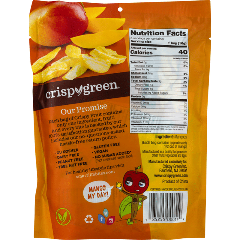 Crispy Green Crispy Fruit 100% Freeze-Dried Mango (0.35 oz) from ...