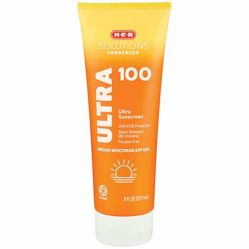 H-E-B Solutions Ultra Protection Broad Spectrum Sunscreen Lotion Spf 100