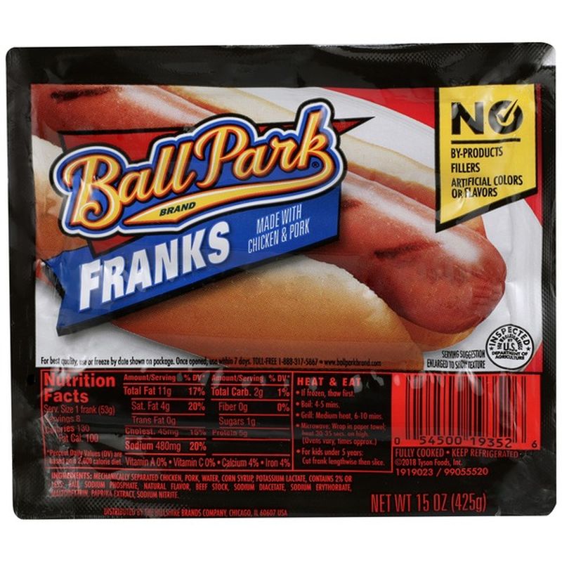 Ball Park Classic Hot Dogs Original Length 8 Count (15 oz) from