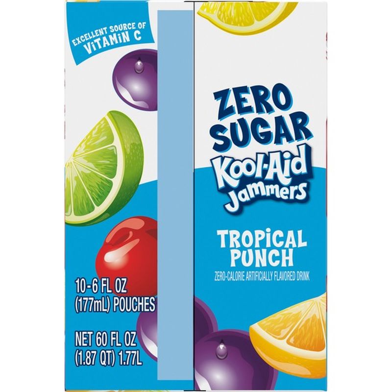 KoolAid Jammers Zero Sugar Tropical Punch Flavored Drink (60 fl oz