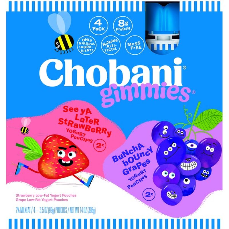 Chobani Probiotic Yogurt Pouches Strawberry/Grape (3.5 oz) from Safeway