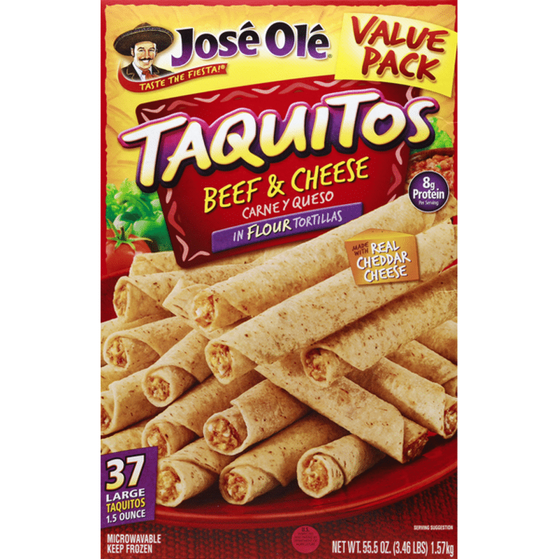 José Olé Taquitos, Beef & Cheese, in Flour Tortillas, Value Pack (55.5