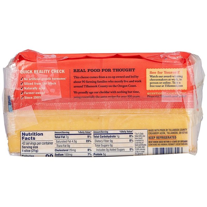 Tillamook Cheese, Sharp Cheddar, Deli Slices (42 Each) From Costco ...