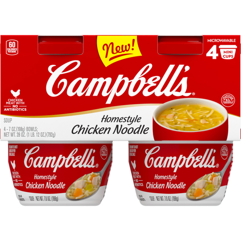 Campbell's® Homestyle Chicken Noodle Soup Mini Cups (7 oz) - Instacart