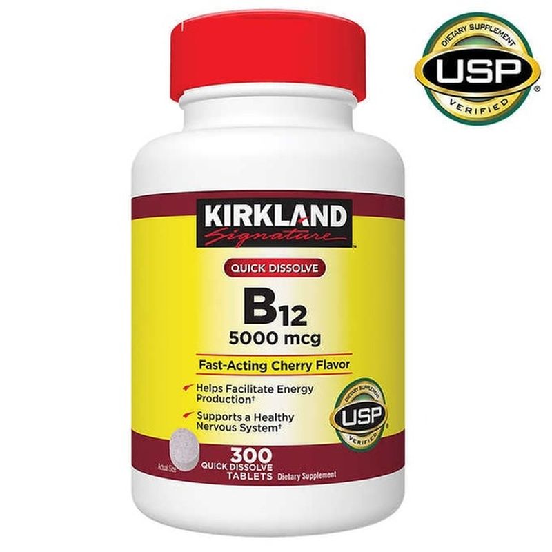 Kirkland Signature Vitamin B-12 5000Mcg Sublingual, 300-Count (300 Ct ...