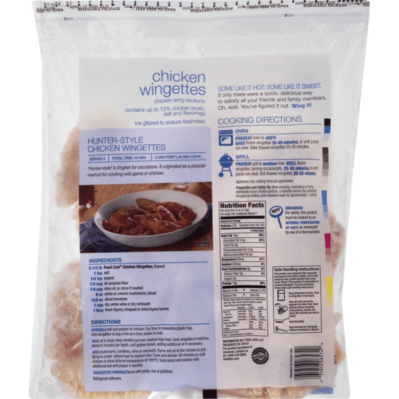 Food Lion Chicken Wingettes, Bag (40 oz) from Food Lion Instacart