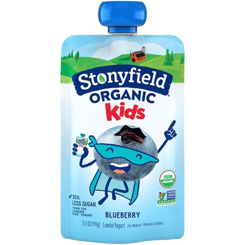 Stonyfield Organic Organic Kids Blueberry Lowfat Yogurt (3