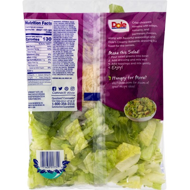 Dole Salad Kit, Premium, Creamy Balsamic (10.6 oz bag) from Smart & Final Instacart