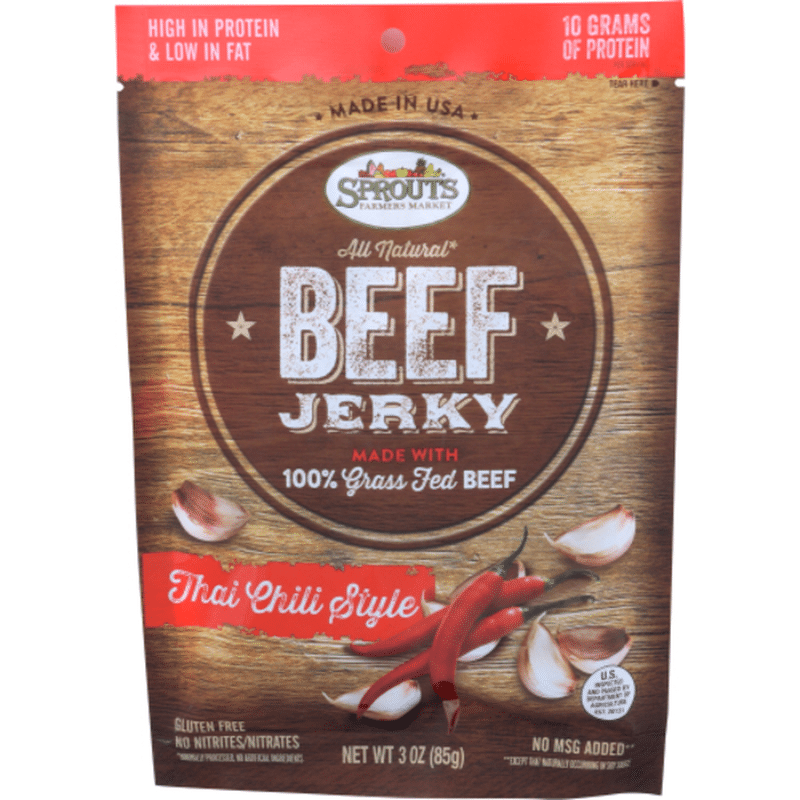 Sprouts Thai Chili GrassFed Beef Jerky (3 oz) Instacart
