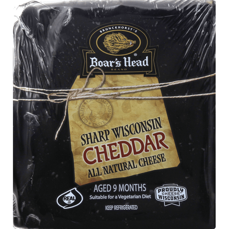 Boar's Head Cheese, Cheddar, Sharp Wisconsin (1 Each) - Instacart