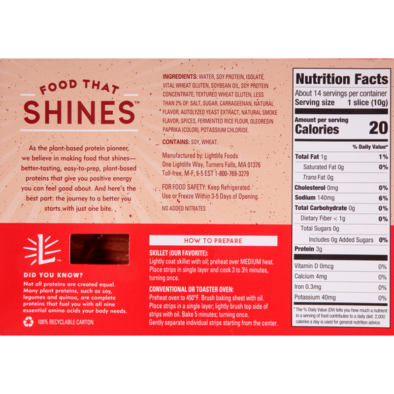 Lightlife Bacon, PlantBased (5 oz) from Rainbow Grocery Instacart