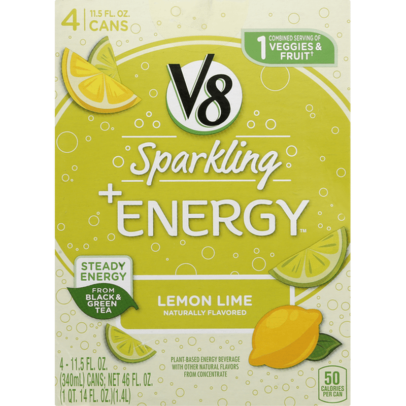 V8® V8 Healthy Energy Drink, Natural Energy from Tea, Lemon Lime (11.5