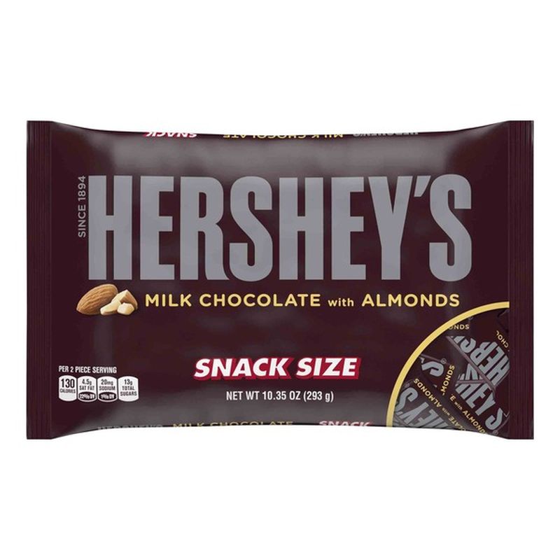 Hershey HERSHEY'S Snack Size Milk Chocolate with Almonds Candy Bars ...