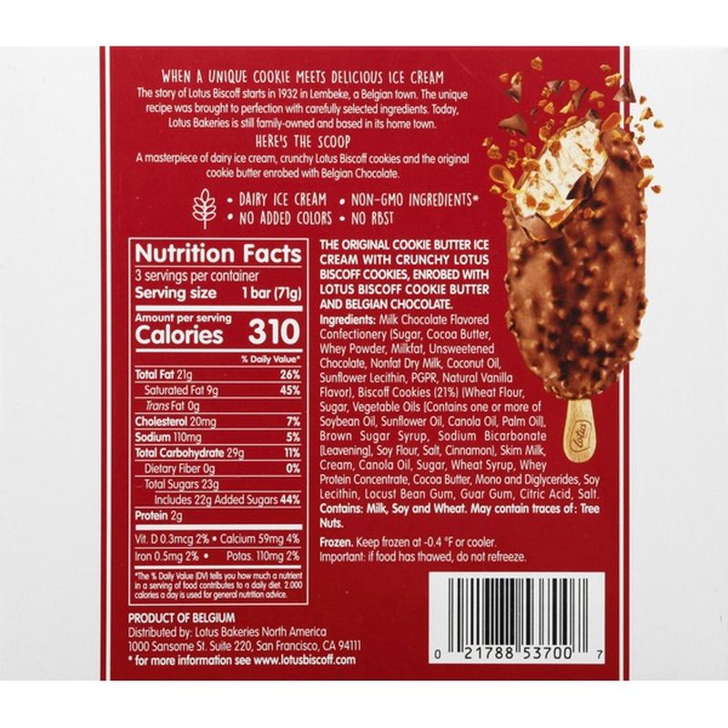 Lotus Ice Cream Bars, Biscoff (3 each) Instacart