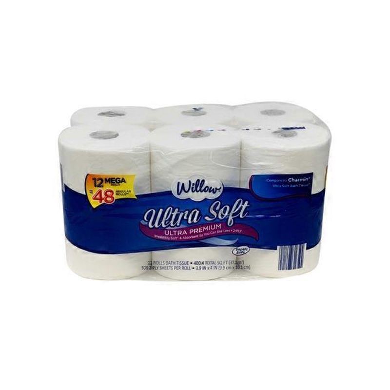 Willow 308 Sheet Ultra Soft Bath Tissue Mega Rolls (12 ct) from ALDI