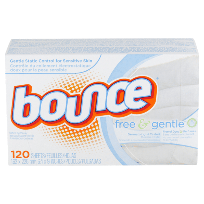 Bounce Free & Gentle Unscented Fabric Softener Dryer Sheets for