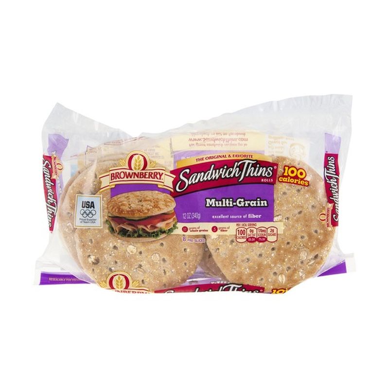 Brownberry/Arnold/Oroweat Sandwich Thins Rolls MultiGrain 8 CT (12