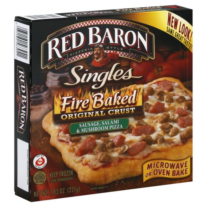 Red Baron Pizza, Fire Baked Original Crust, Sausage, Salami & Mushroom