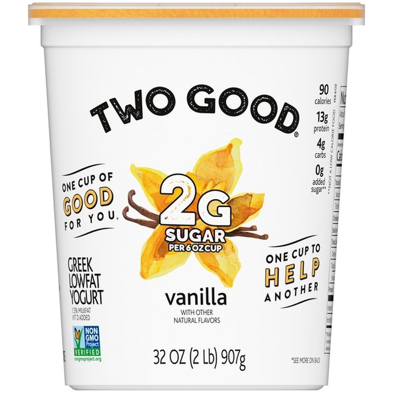 Two Good Lowfat Lower Sugar Vanilla Greek Yogurt (32 oz) Instacart
