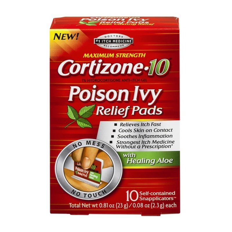 Cortizone 10 Poison Ivy Relief Pads with Healing Aloe Maximum Strength