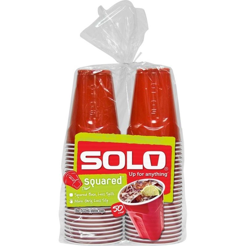 Solo Plastic Cups, Squared, 18 Ounce (50 ct) from Market Basket - Instacart