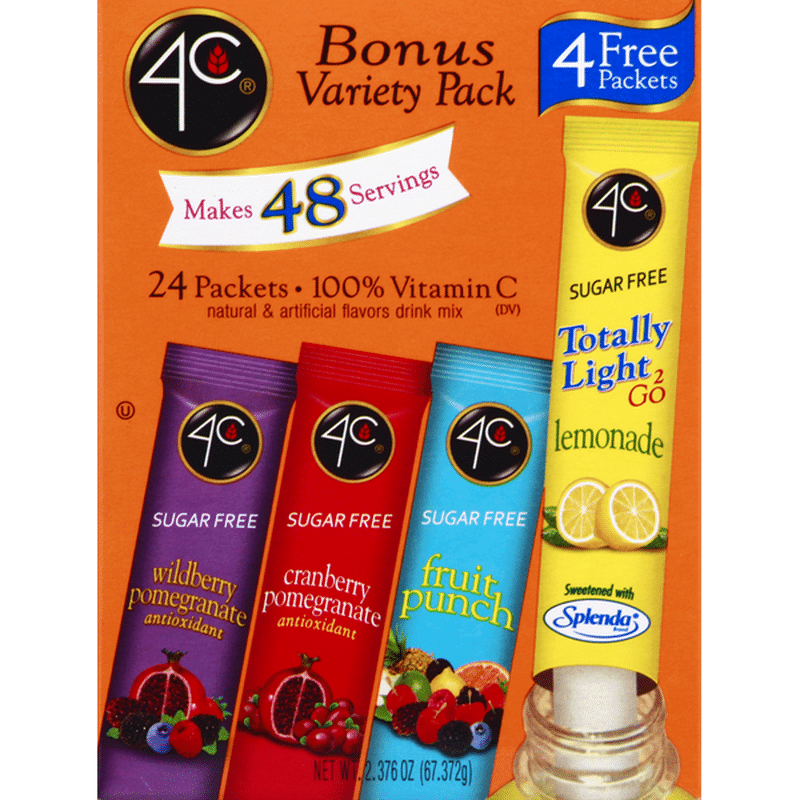 4C Drink Mix, Sugar Free, Bonus Variety Pack (24 each) Instacart