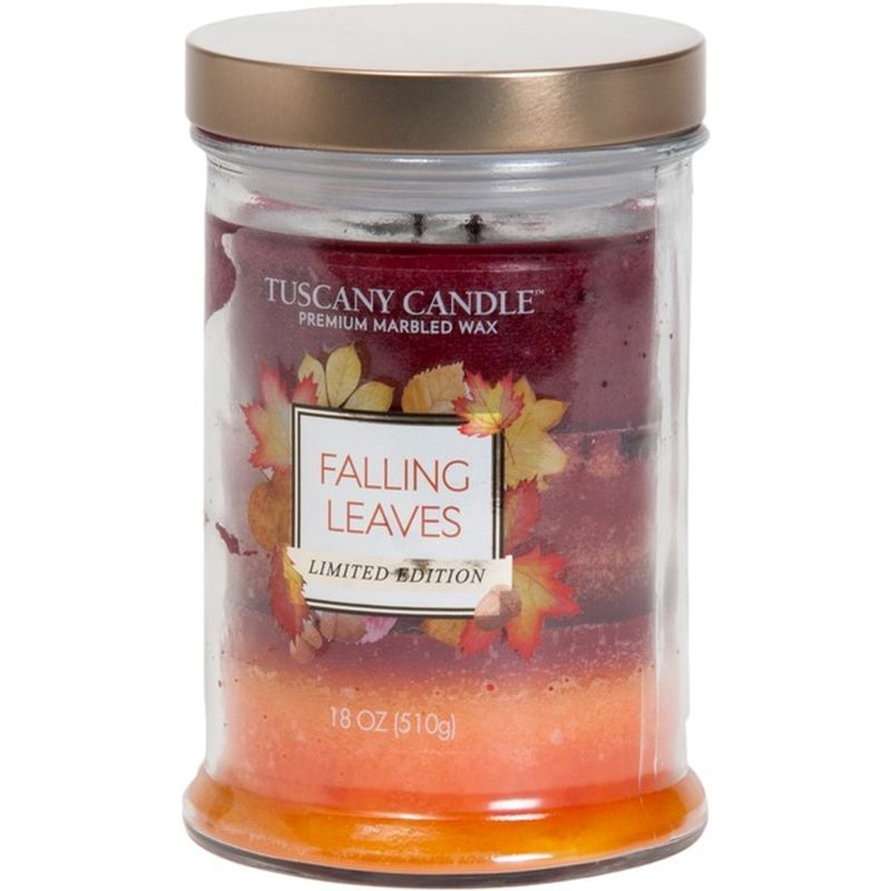 Tuscany Candle Falling Leaves Red & Orange Jar Candle