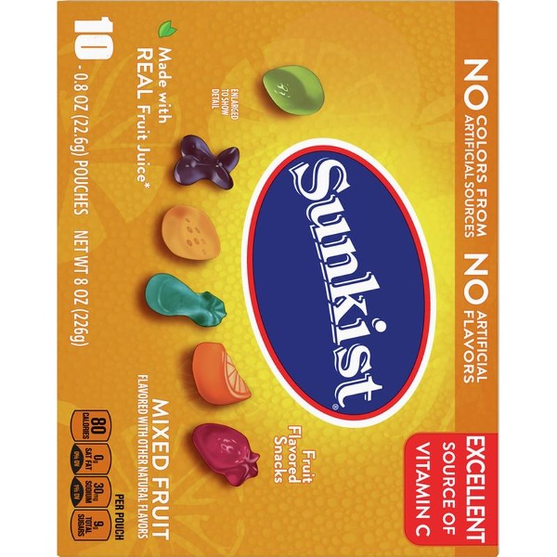 Sunkist Fruit Flavored Snacks, Mixed Fruit (10 each) - Instacart