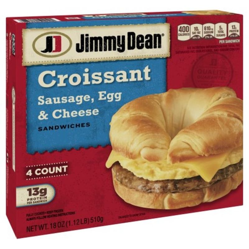 Jimmy Dean Sausage Egg And Cheese Croissant Sandwiches 4 5 Oz From Wegmans Instacart