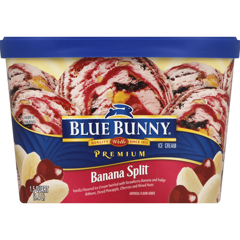 Blue Bunny Ice Cream, Premium, Banana Split (1.5 qt) Instacart