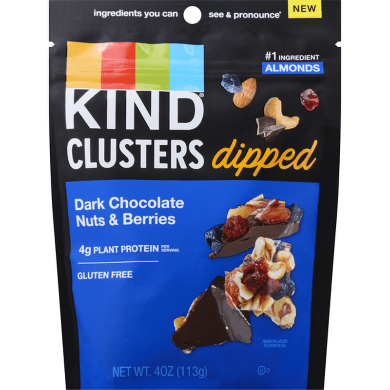 KIND Clusters, Dark Chocolate Nuts & Berries, Dipped (4 oz) - Instacart