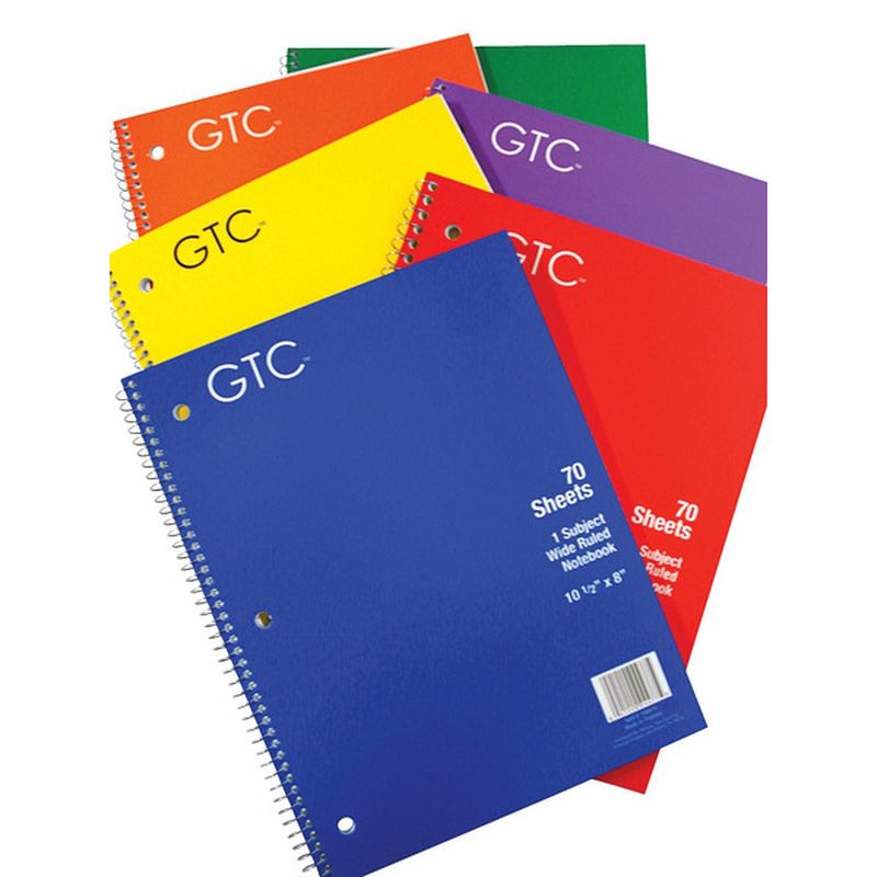 GTC 1 Subject Wide Ruled Notebook 70 Sheets