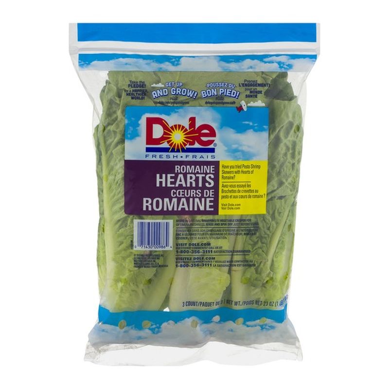 Dole Fresh Romaine Hearts 3 CT (3 count bag) Instacart
