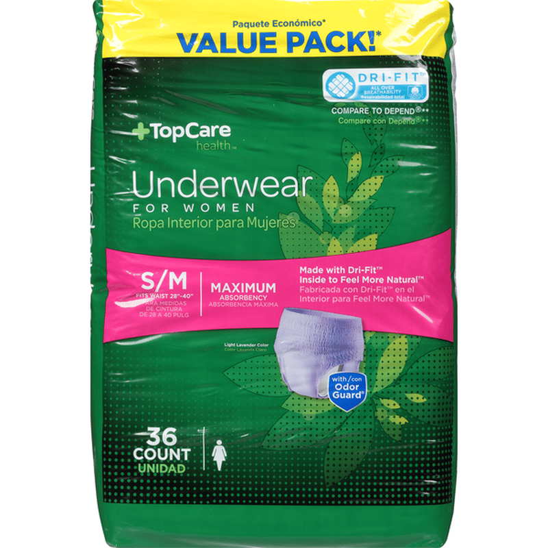 Top Care Maximum Absorbency S/M Underwear For Women (36 ct) Instacart