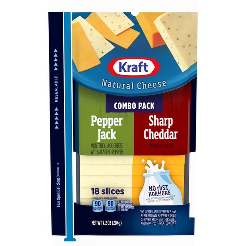 Kraft Pepper Jack & Sharp Cheddar Cheese Slice Combo Pack (7.2 oz
