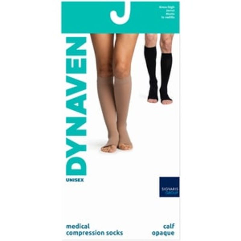 Sigvaris 20 to 30 mm Hg Large Long Black Unisex Open Toe Knee High Sock