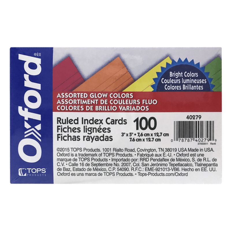 Oxford Ruled Index Cards 100 4 Ct Instacart