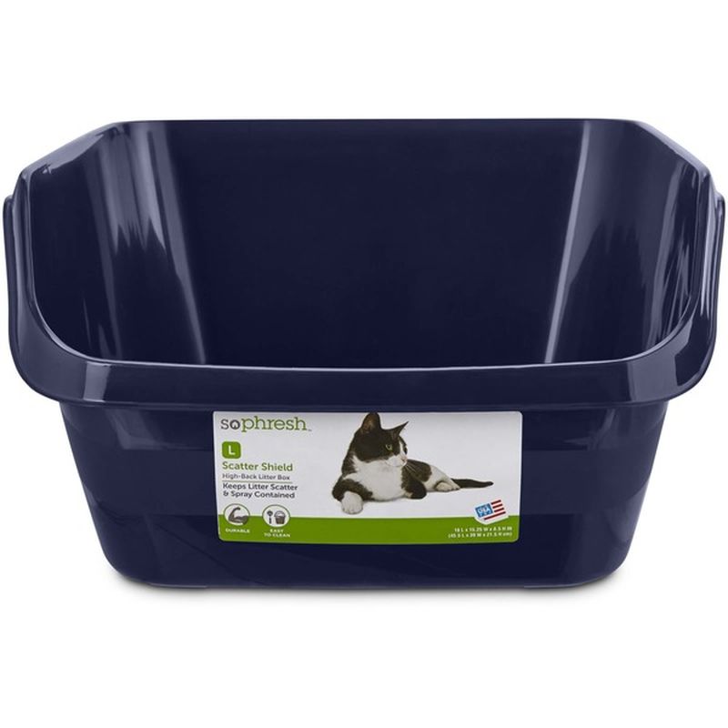 So Phresh Large Navy High Back Pan Litter Box (1.8 lb) Instacart