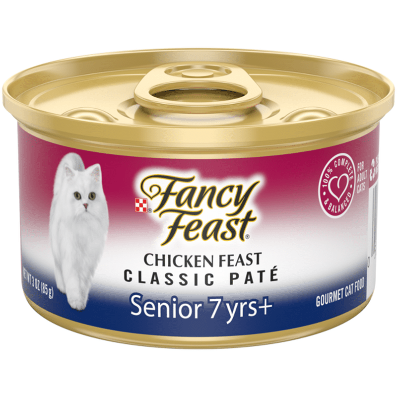 Purely Fancy Feast High Protein Senior Pate Wet Cat Food, Chicken Feast